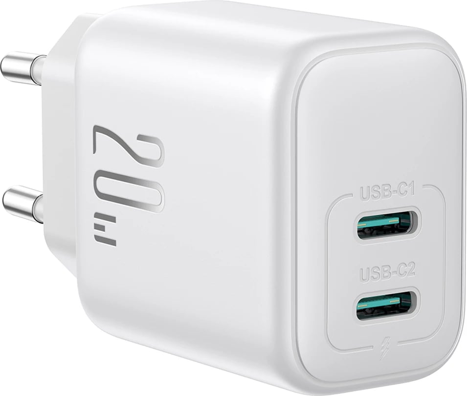 Kasë karikues Joyroom JR-TCF12, 2x USB-C, 20W, e bardhë