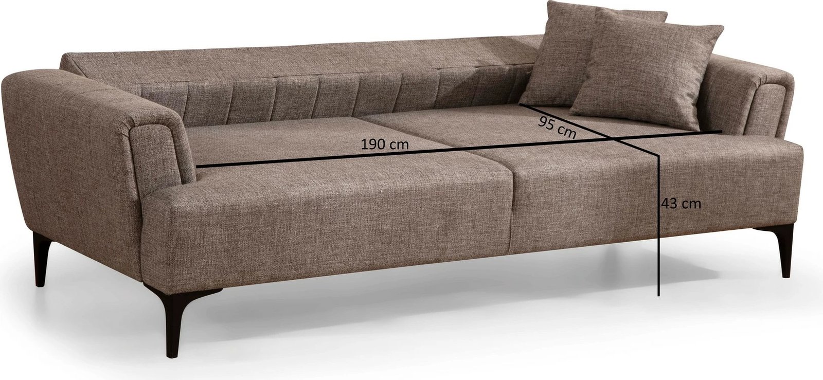 Divan-krevat treshe Atelier del Sofa, Hamlet, ngjyrë kafe e çelët