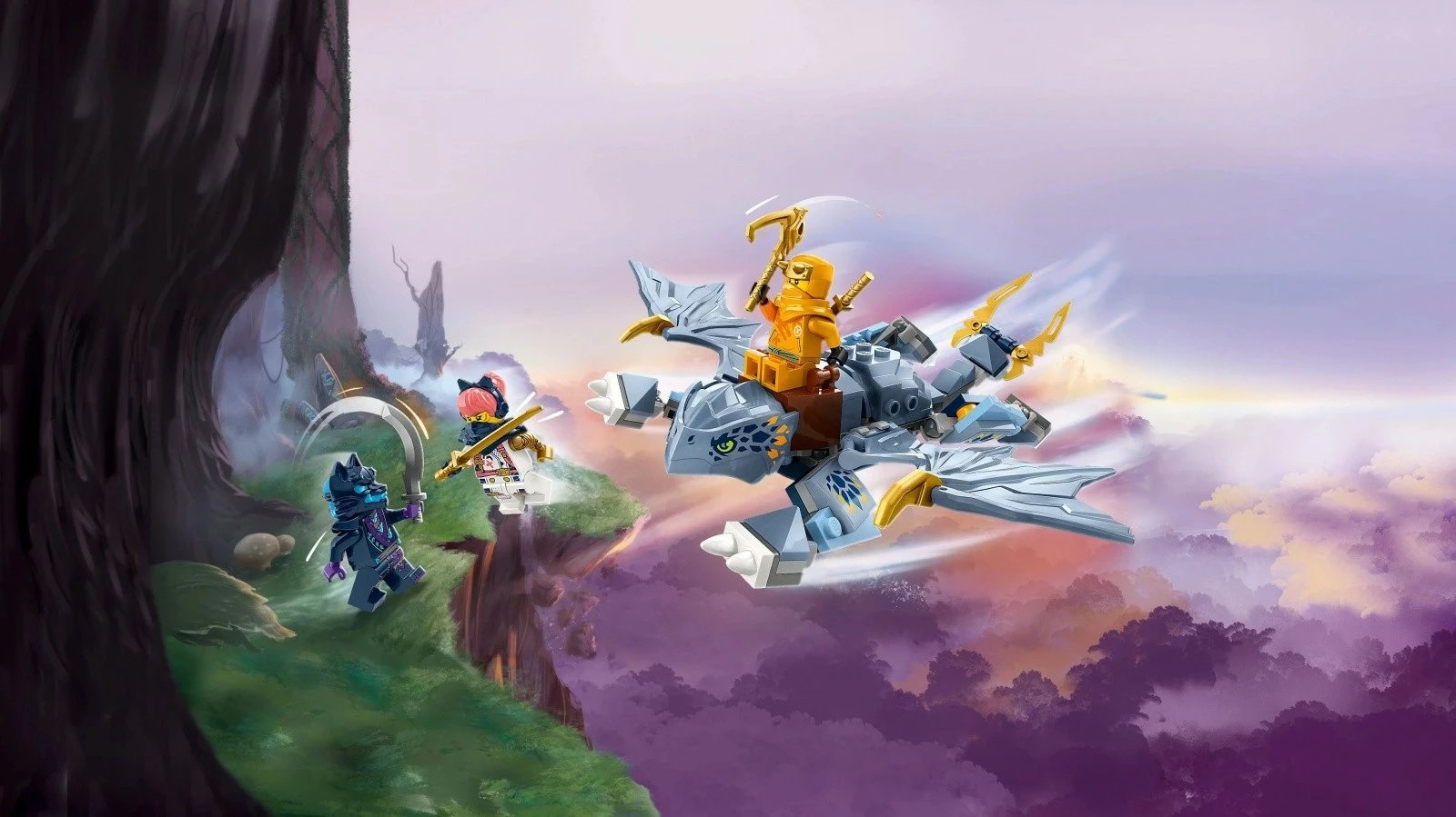 Set lodër LEGO Ninjago Riyu Dragonling 71810 me 3 minifigura, plastikë