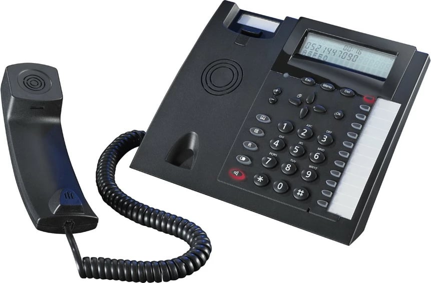 Telefon analog AGFEO T 18, Speakerphone, 99 kontakte, Ngjyrë e zezë