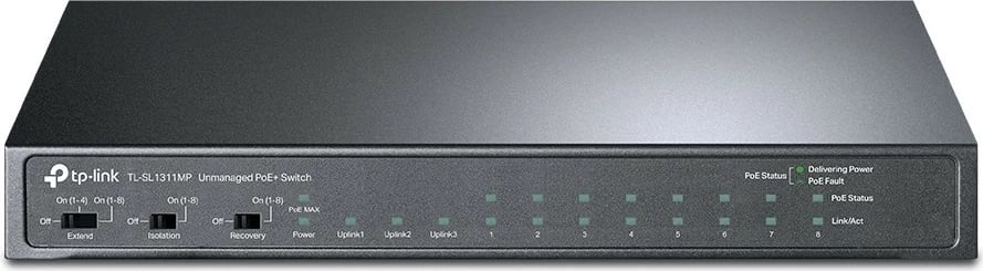 Switch TP-LINK TL-SL1311MP, 8x PoE+ 10/100 Mbps, 2x GE, 1x SFP, Desktop