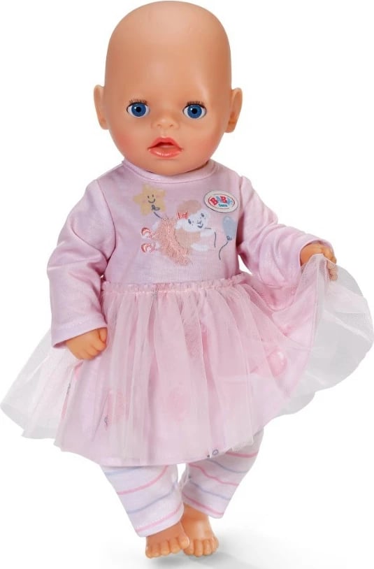 Veshje kukulle, Baby Born, 838792-116725, fustan me mëngë me tyl + legjinsa për kukulla 36 cm, rozë