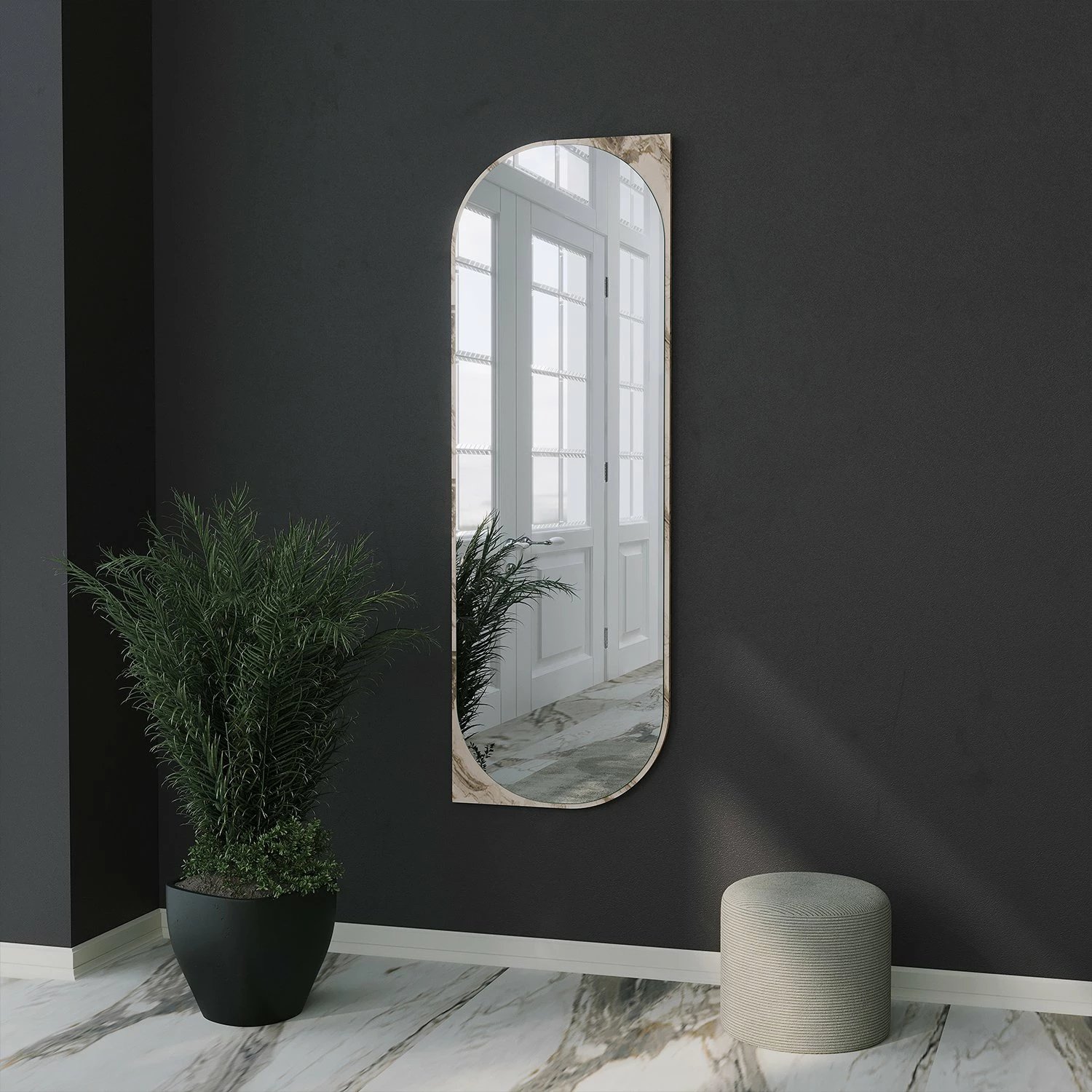 Pasqyrë Skye Decor, ngjyrë mermeri, Livi