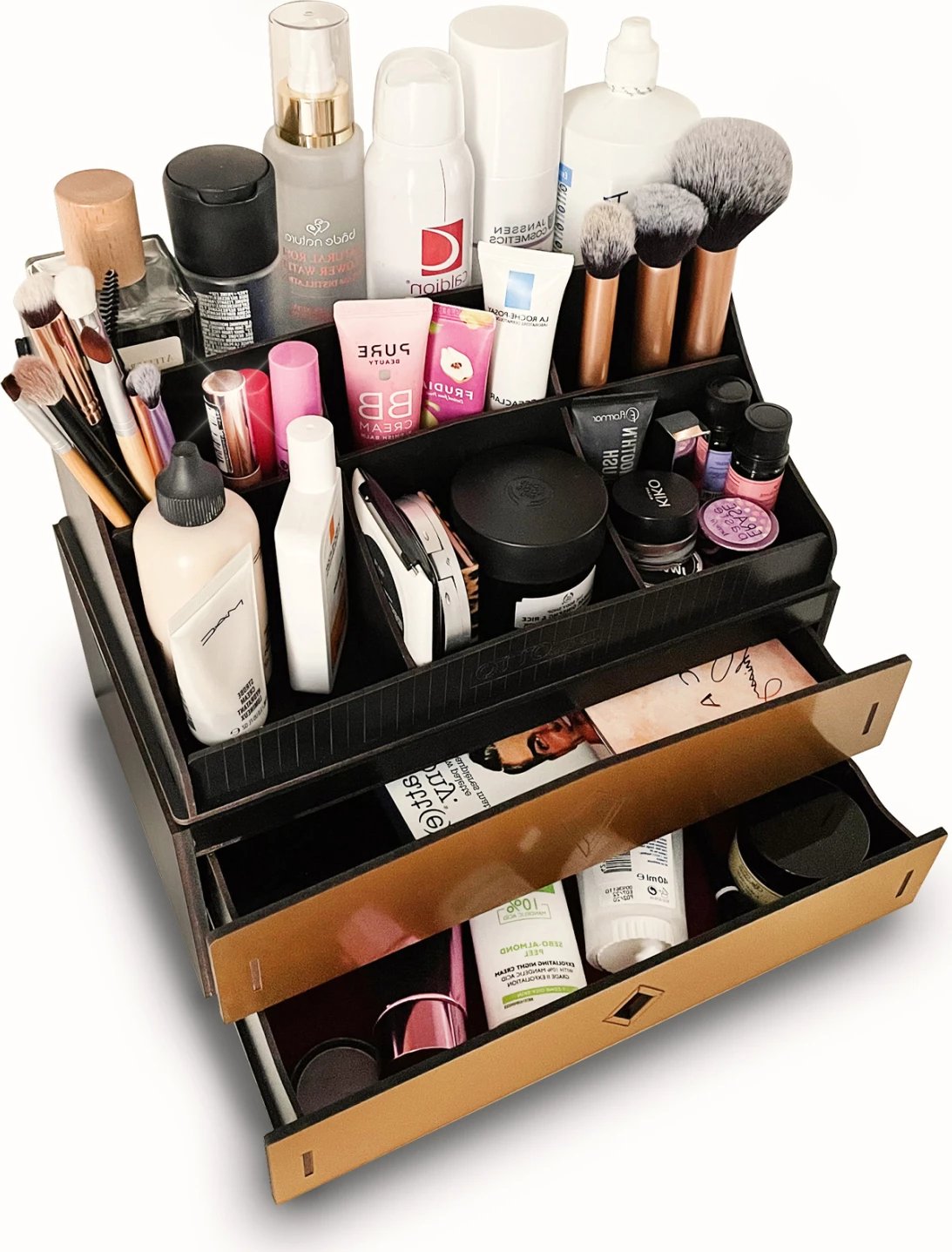 Kutia për organizimin e make-up, ngjyrë e zezë dhe e artë, FH9283.01
