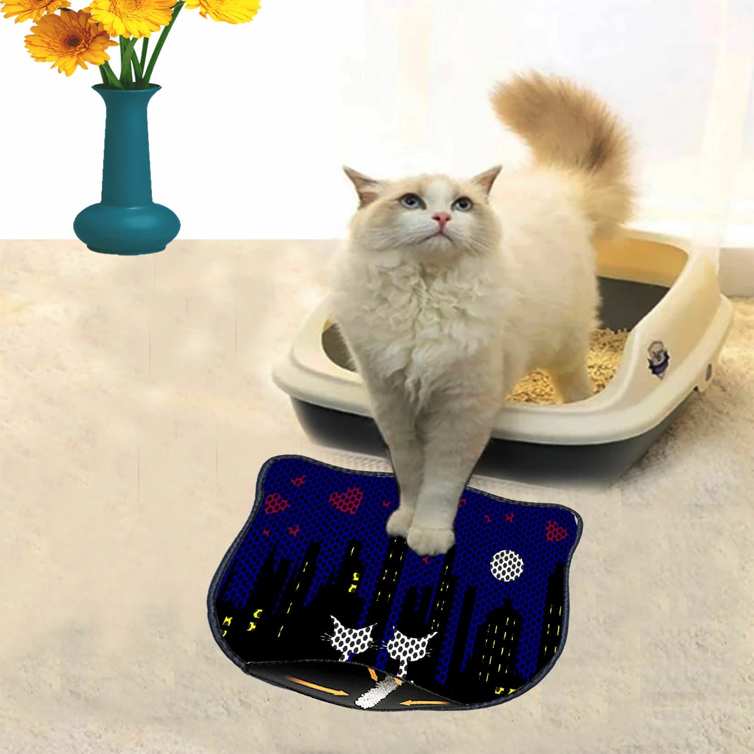 Tapet për rërë mace, shumëngjyrësh, Paws & Whiskers, Kdkafa0254, 40x50cm