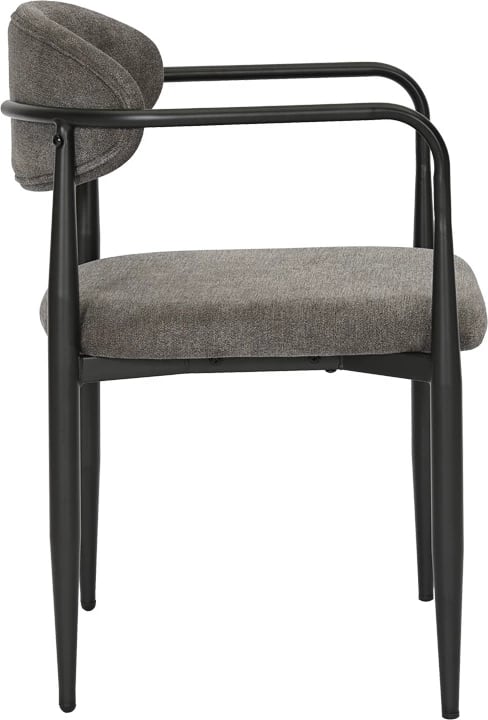 Fotel Kalone, material stof, ngjyrë antracit, këmbë të zeza matte, 56x55x78cm