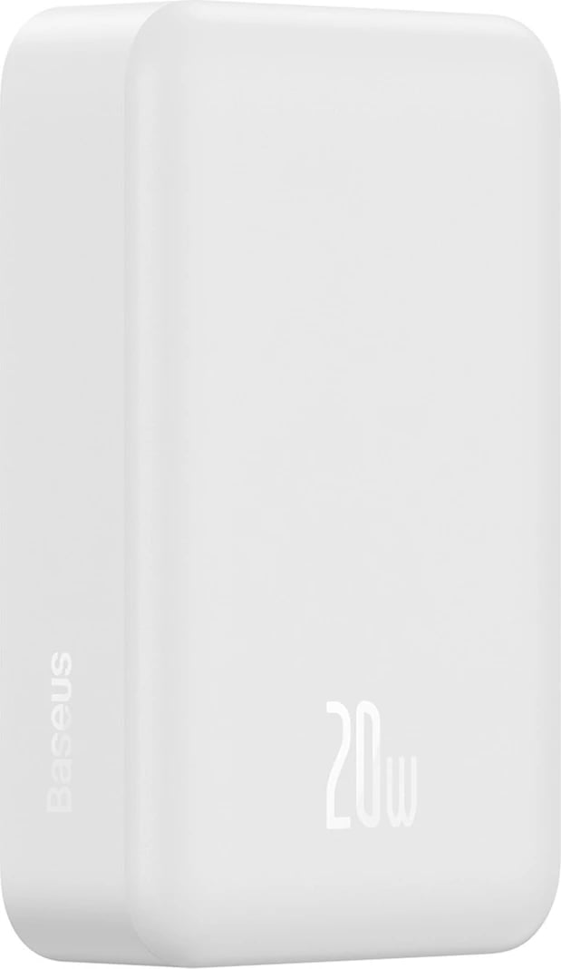 Powerbank Baseus Magnetic Mini 20000 mAh, 20W, USB-C, i bardhë me kabllo USB-C/USB-C