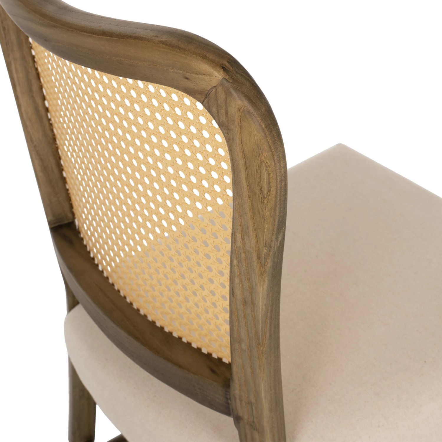 Karrige TOON dru, shpinë rattan, ulëse stof, FH9406.04, 47x52x91.5H cm