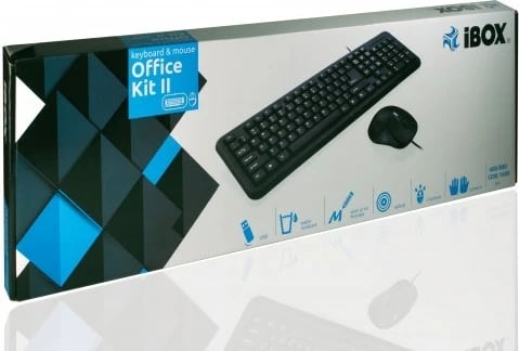 Tastierë & maus iBox Office Kit II USB, të zeza