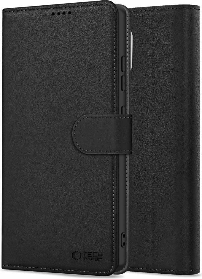 Mbështjellës Tech-Protect Wallet për Motorola Moto G05/E15, eko-lëkurë, i zi