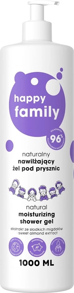 Xhel dushi HAPPY FAMILY Natural Moisturizing 1000ml Xhel dushi HAPPY FAMILY Natural Moisturizing 1000ml