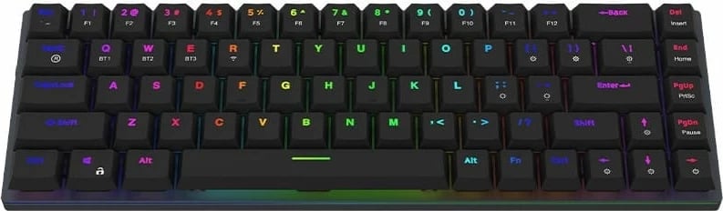 Tastierë mekanike Aqirys Agena, 65%, 68 taste, RGB, wireless & me kabllo, e zezë