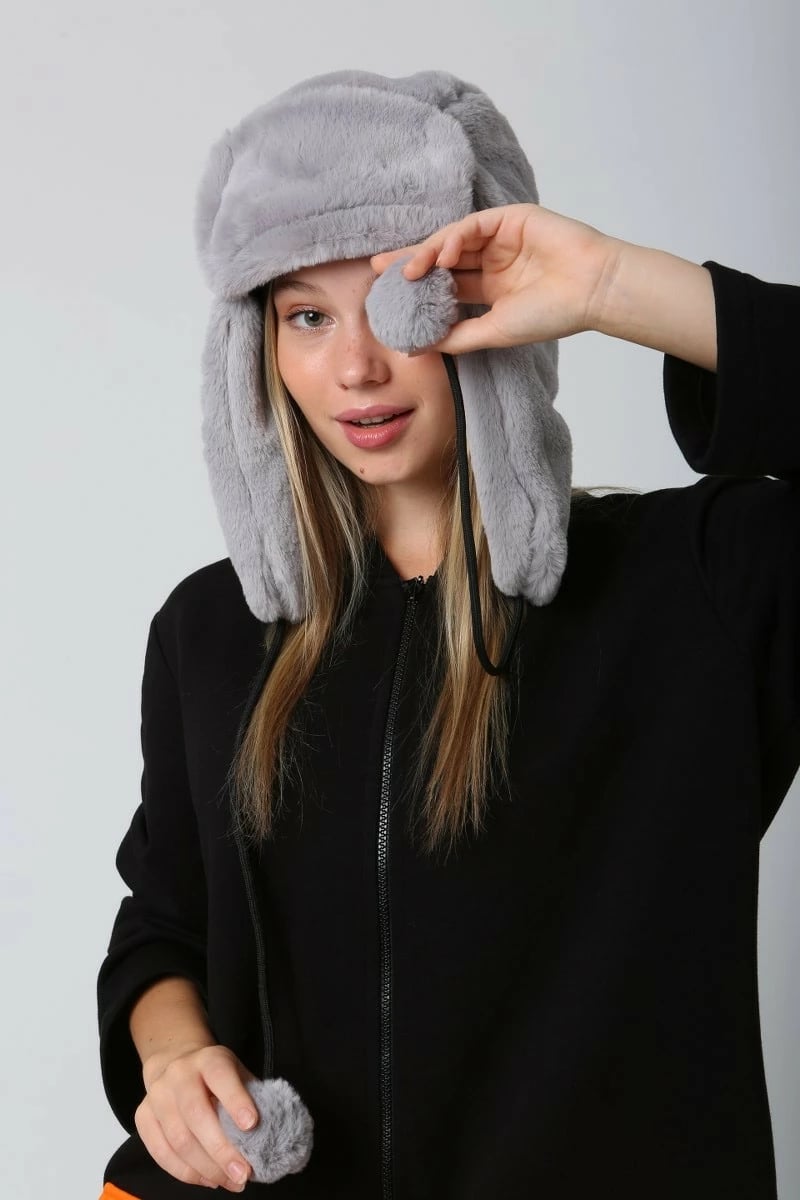 Kapelë dimri për gra, ngjyrë gri, Jumeon, Bere1103