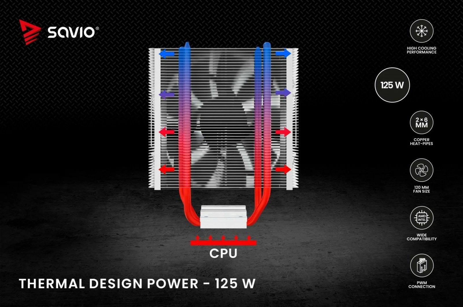 Ftohës procesori Savio FROST X2, 120 mm, PWM, 125 W TDP, i zi Ftohës procesori Savio FROST X2, 120 mm, PWM, 125 W TDP, i zi