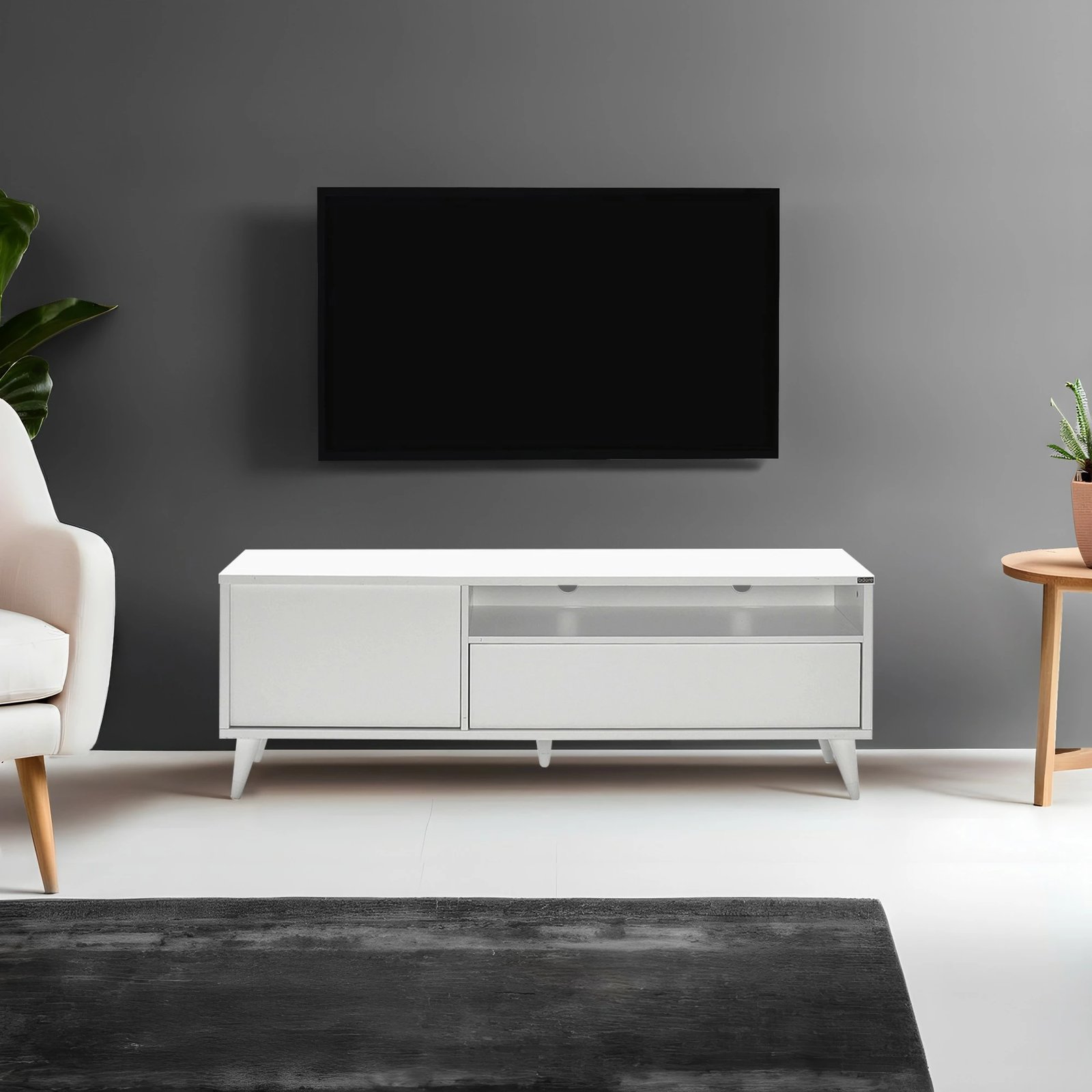 Komodë TV Hanah Home, Tvr-511-Dd-1, e bardhë