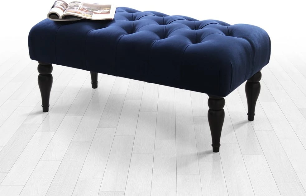 Bankë Atelier del Sofa, Missus, kadife, ngjyrë blu navy