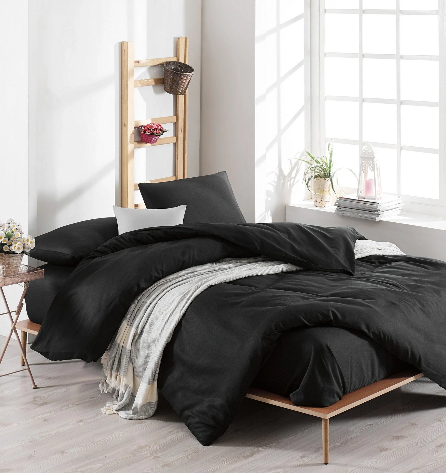 Set mbulesë për jorgan king size, ngjyrë e zezë, L'essentiel Set mbulesë për jorgan king size, ngjyrë e zezë, L'essentiel