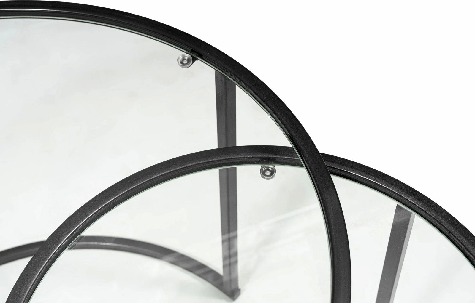 Tavolina kafeje Hanah Home, dy copë, e zezë, transparente, Belarus 80