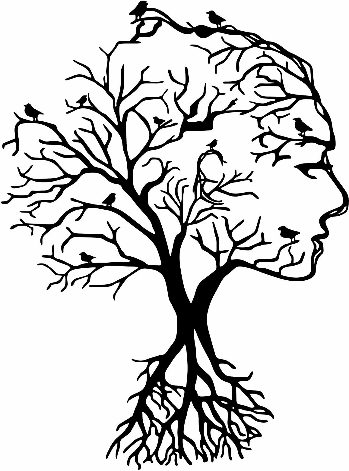 Aksesor dekorativ metalik për mur, pemë akacie, Wallity, 52x70cm