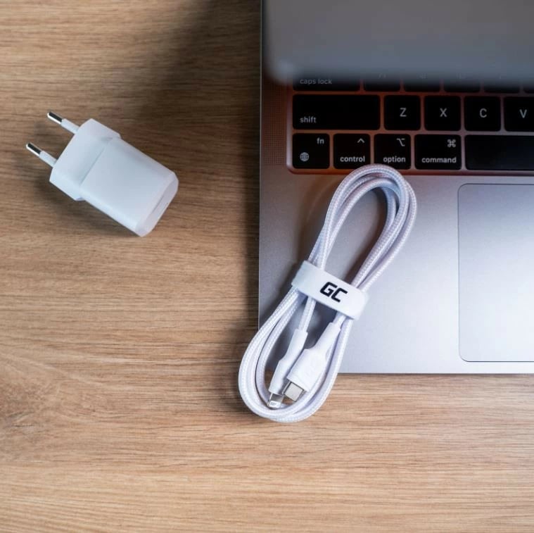 Kabllo Green Cell PowerStream USB-C në Lightning 1m, e bardhë Kabllo Green Cell PowerStream USB-C në Lightning 1m, e bardhë
