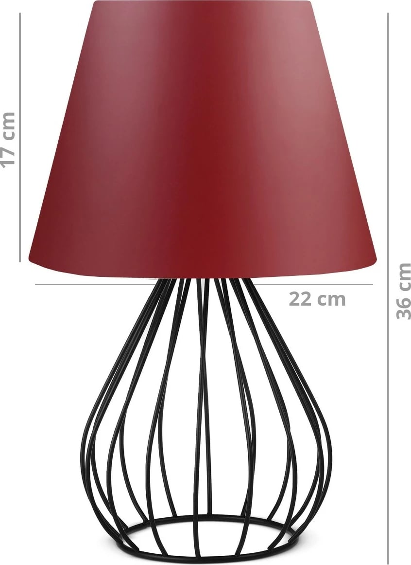 Set llambash tavoline, ngjyrë e kuqe, Opviq, AYD - 2601, 2 copë