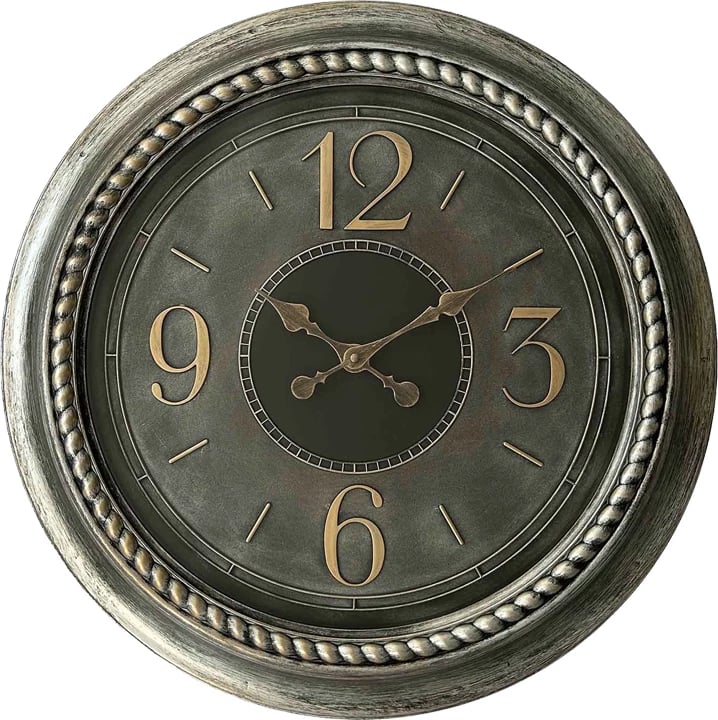 Orë muri Inart, ngjyrë argjendi antike, D55.9x5.6cm