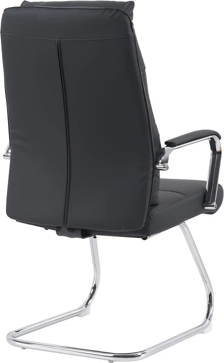 Karrige vizitorësh Siquel I, lëkurë artificiale e zezë, 58x62x105cm