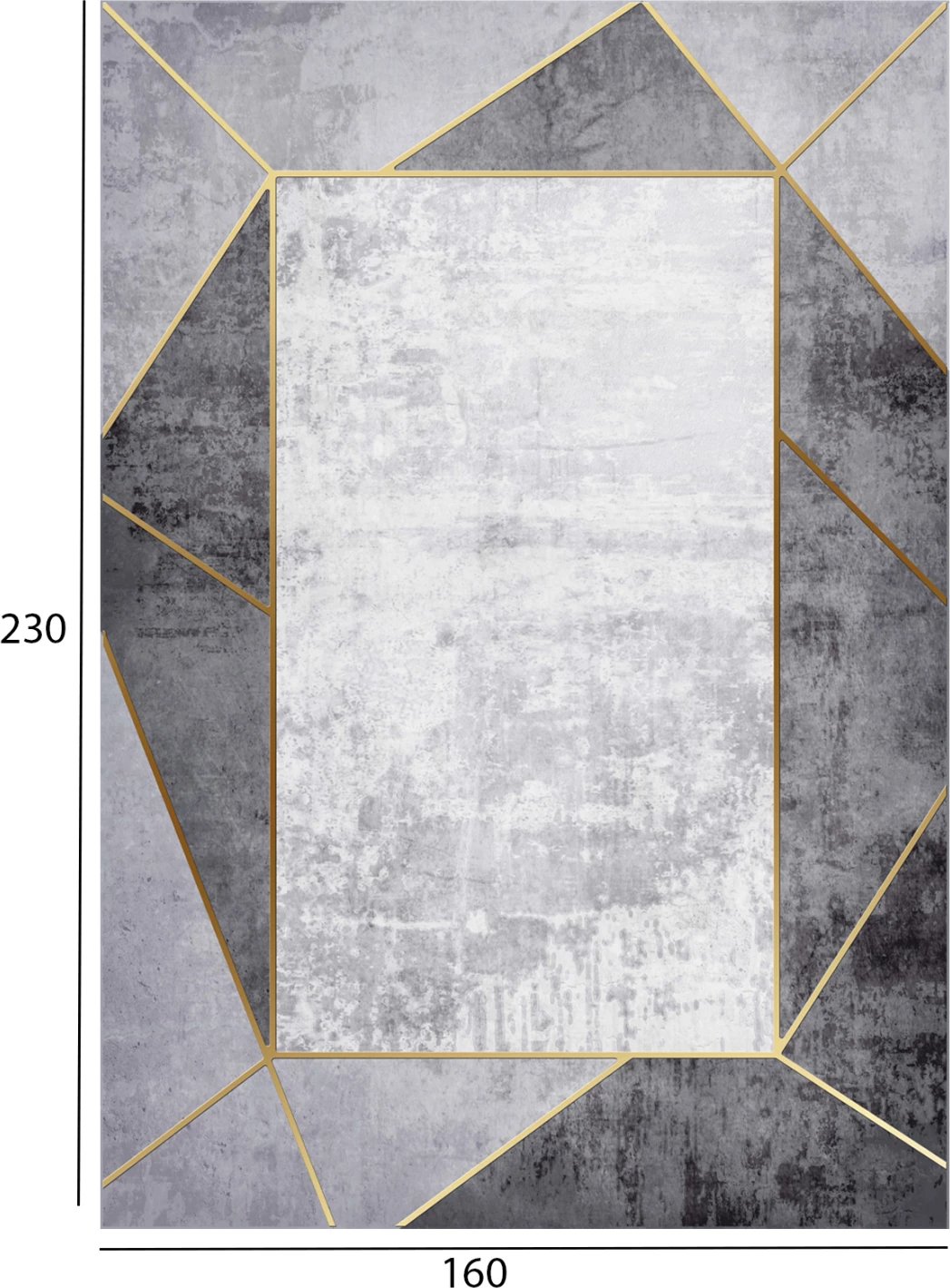 Tapet modern JOSIANE, gri-bardhë, me franja, FH7675.23, 160x230cm