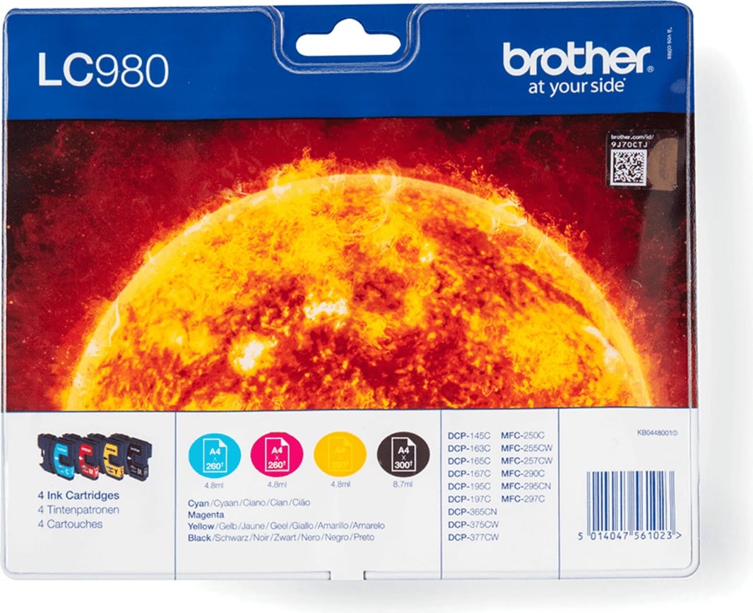 Kaseta boje Brother LC-980VALBP multipack 4 copë CMYK në blister
