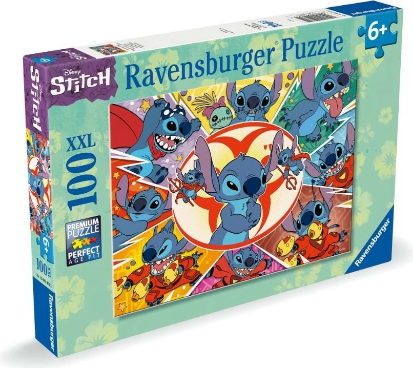 Puzzle për fëmijë Ravensburger Lilo & Stitch 100 pjesë, shumëngjyrësh