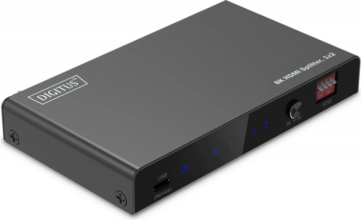 Shpërndarës HDMI Digitus DS-55339, 1x2, 8K/60Hz, HDR, 48 Gbps, Toslink/Stereo, i zi