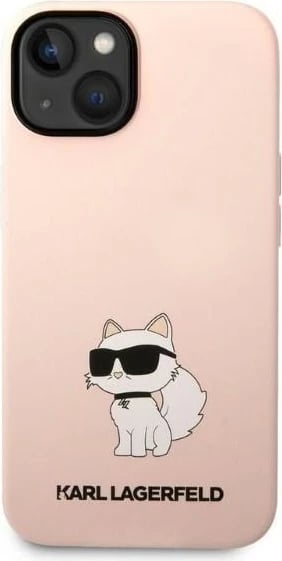 Mbështjellës Karl Lagerfeld KLHCP14MSNCHBCP për iPhone 14 Plus 6.7", silikon, rozë