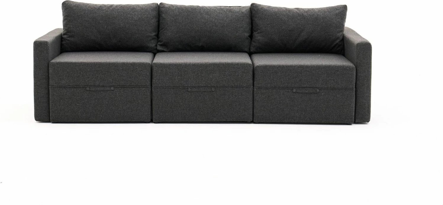 Divan-krevat 3 vendesh, Atelier del Sofa, Saros, ngjyrë antracit