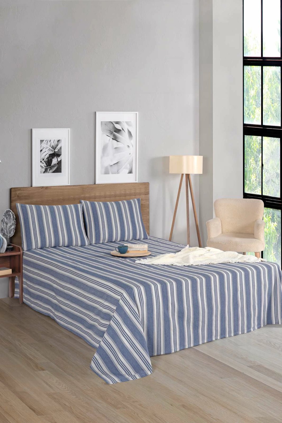 Set çarçafësh tek, L'essentiel, Soft Line, ngjyrë navy