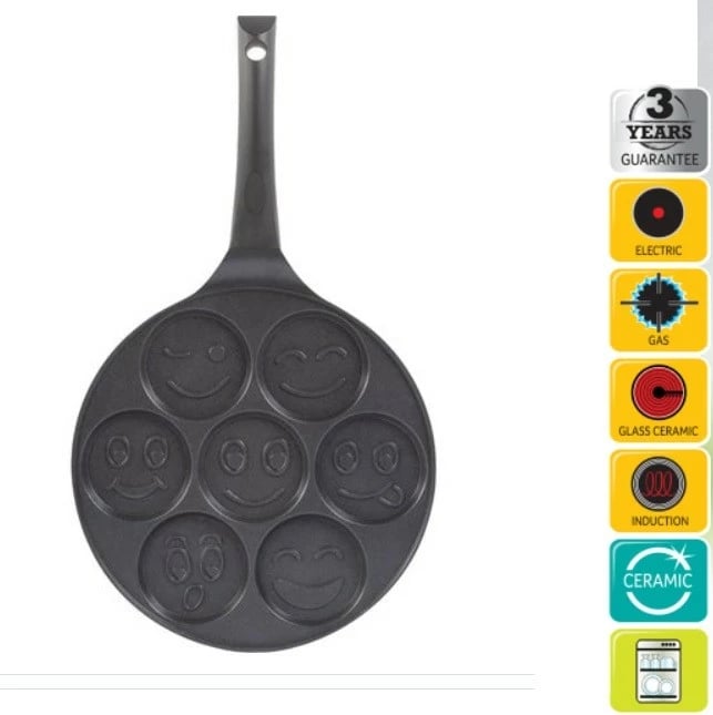Tigan petullash Lamart LT1294 SMILE, alumini, 27cm, i zi, 7 vende