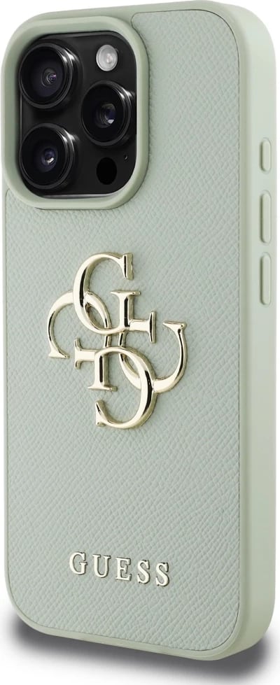 Mbështjellës Guess Grained Big 4G Logo Small Classic Logo për iPhone 16 Pro Max, Gjelbër