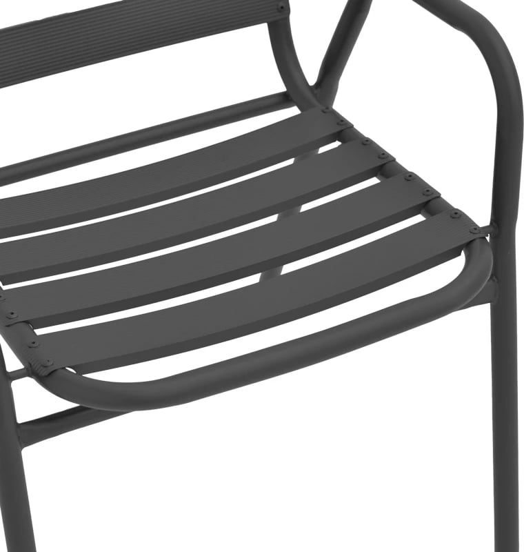 Karrige Sussie, ngjyrë gri e errët, metalike me shufra alumini, 45x62x76cm