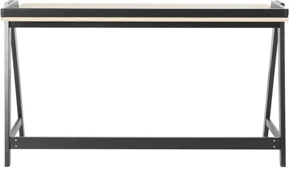 Tavolinë Nextdeco me kornizë metalike, sipërfaqe druri, Ngjyrë e zezë natyrale