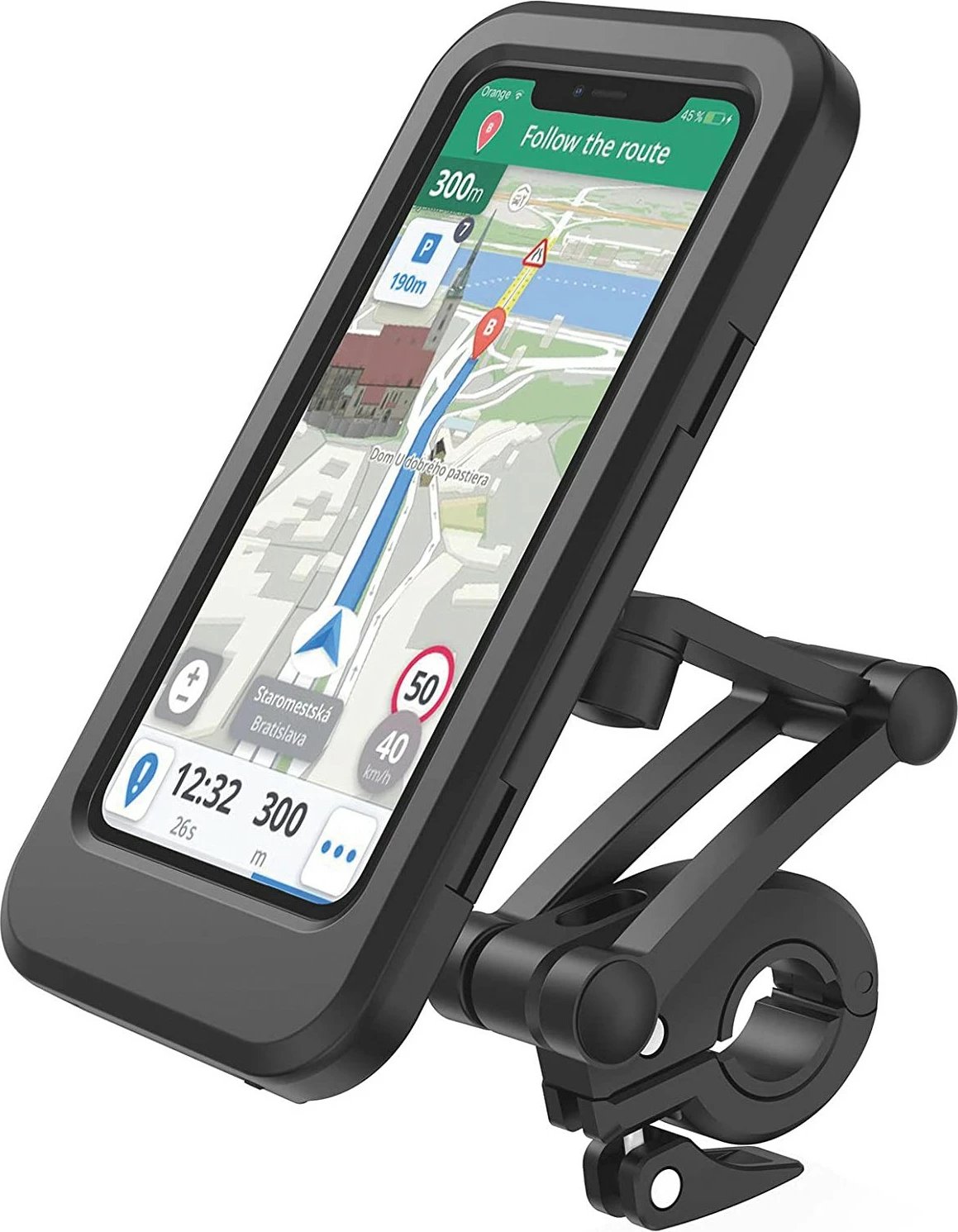 Mbështjellës RealPower TourProtect për celular, mbajtës pasiv, magnetik, biçikletë/makinë, i zi