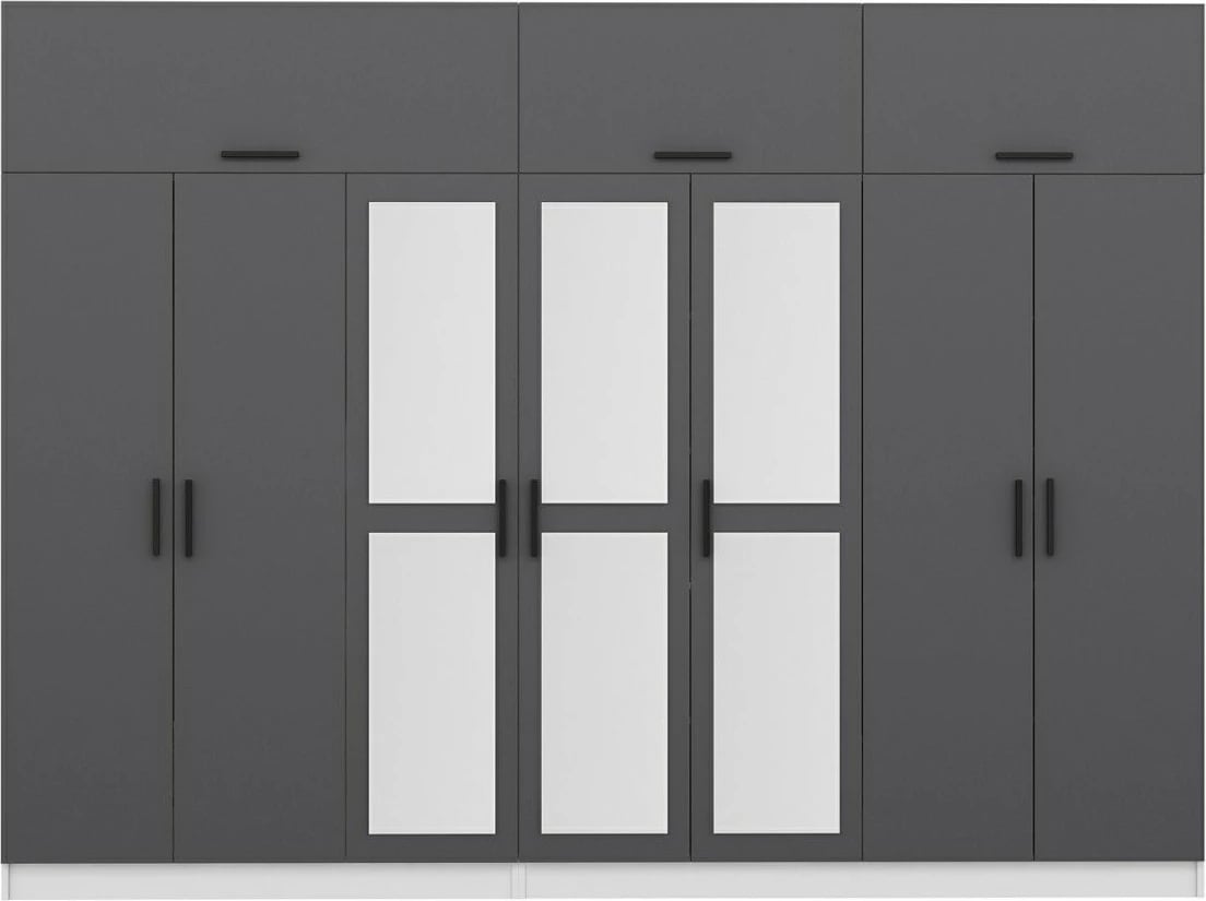 Dollap Skye Decor, anthracit-bardhë, 315x235x52cm