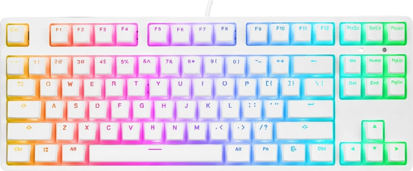 Tastierë mekanike Rampage TKL GHOST, Huano Red Switch, RGB, e bardhë