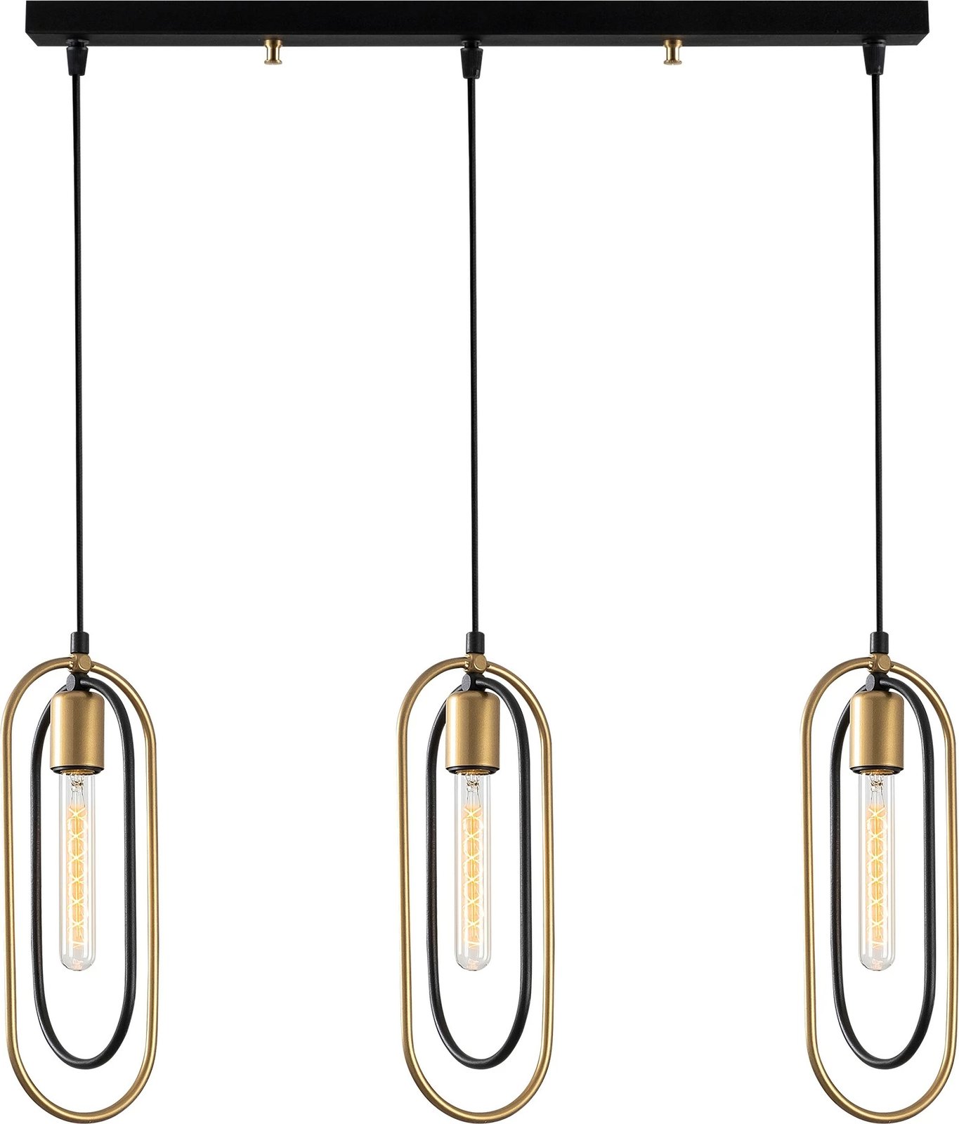 Llambë tavani Opviq, Cerco - 2031, e zezë dhe ari, lartësi e rregullueshme, 64x8cm