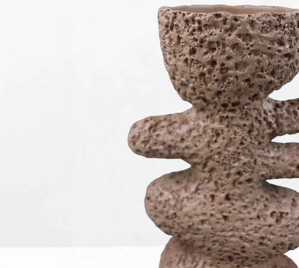 Mbajtës qiriri dekorativ LUSTRE I, rrëshirë, ngjyrë kafe, 14.5x9.5x25cm