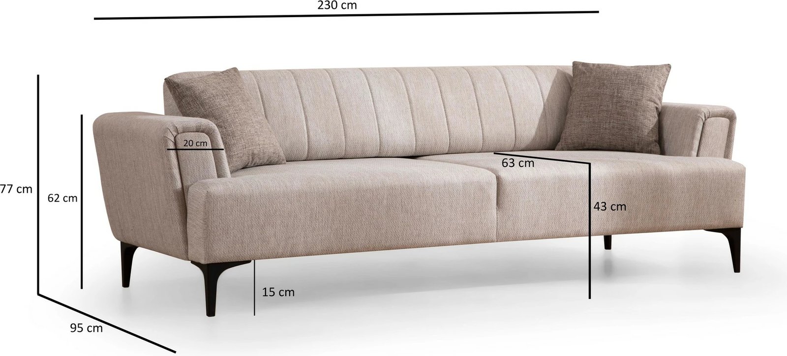 Krevat-sofà treshe, Atelier del Sofa, Hamlet, bezhë