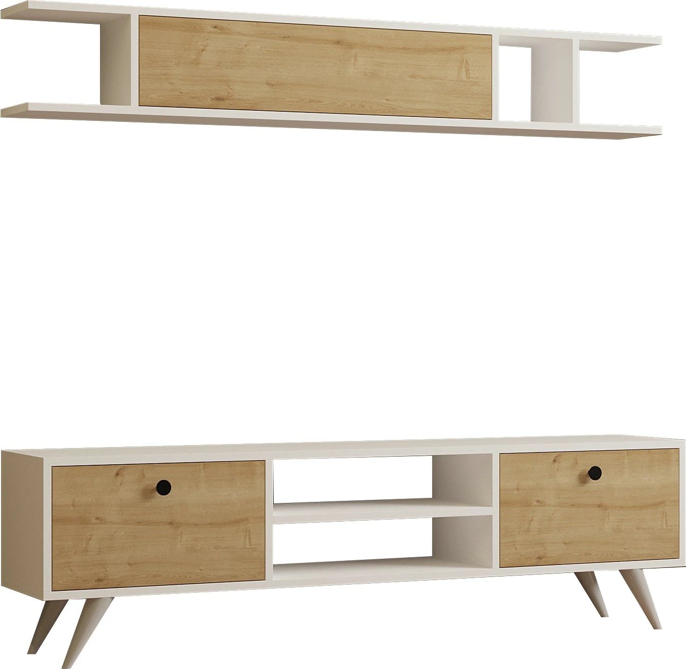 Komodë TV Hanah Home, Italo, e bardhë dhe pishë