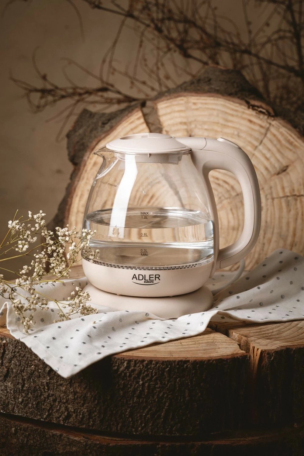 Çajnik Adler AD 1283, 1L, 1100W, bezhë