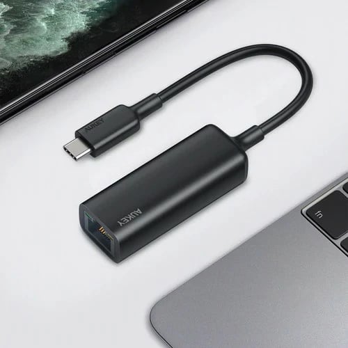 adapter rrjeti AUKEY CB-A30 USB-C në Gigabit Ethernet 1 Gb/s, USB 3.0 Type-C, LED tregues, kasë alumini