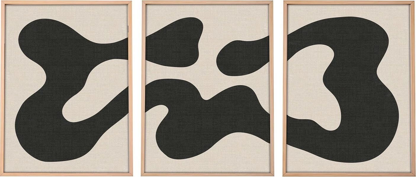 Pikturë dekorative me kornizë MDF (3 copë), Wallity, Huhu199, 50x70