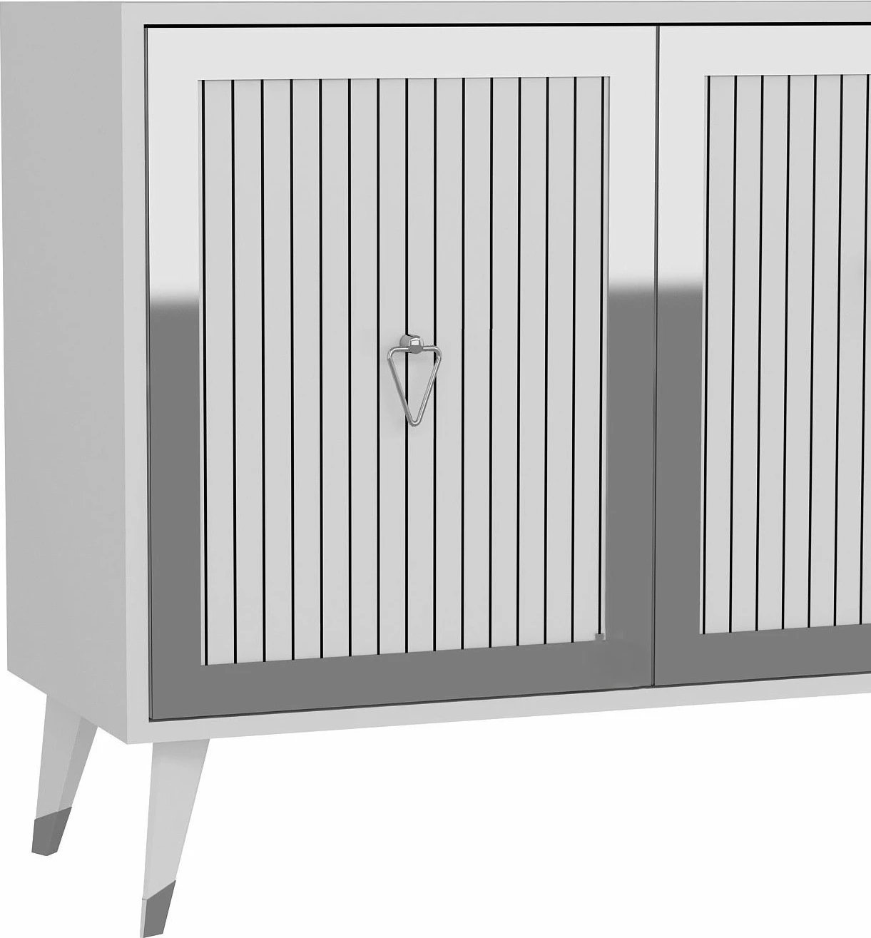 Konsolë Skye Decor, e bardhë, argjend