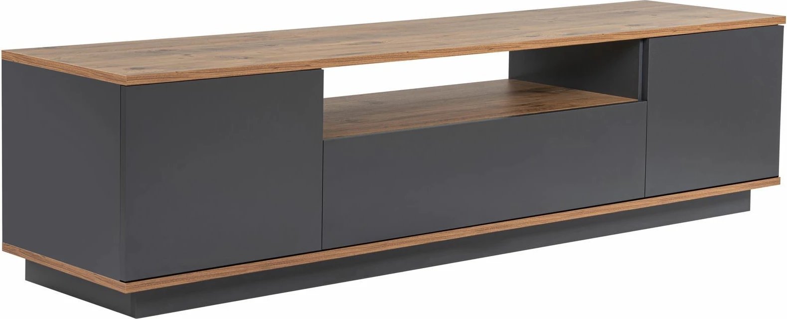 Komodë TV Skye Decor, ngjyrë antracit dhe pishë atlantike, Veramont